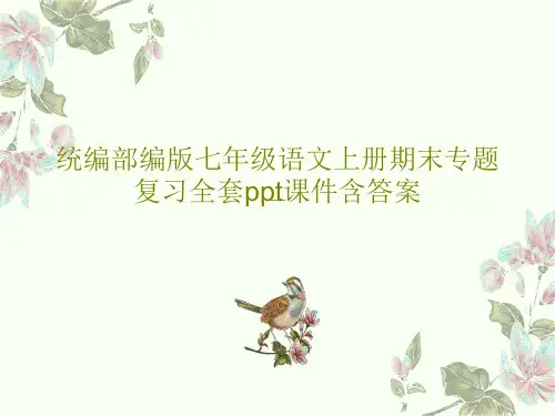 统编部编版七年级语文上册期末专题复习全套ppt课件含答案PPT文档82页