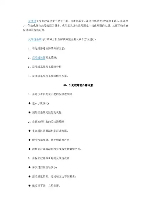 污水处理技术之反渗透故障分析和解决方案