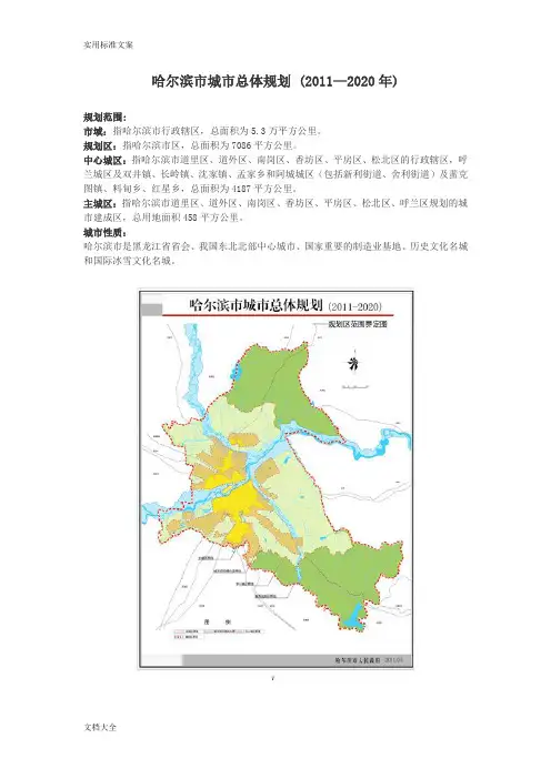 哈尔滨市总体规划(最新)