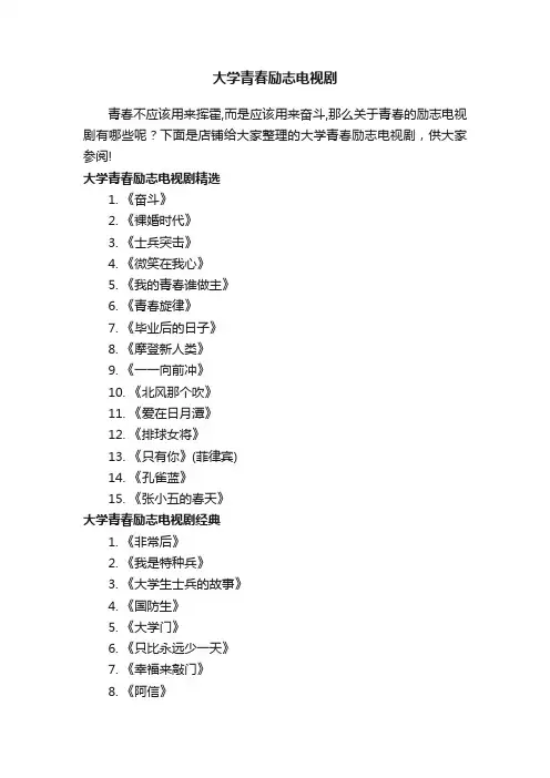 大学青春励志电视剧