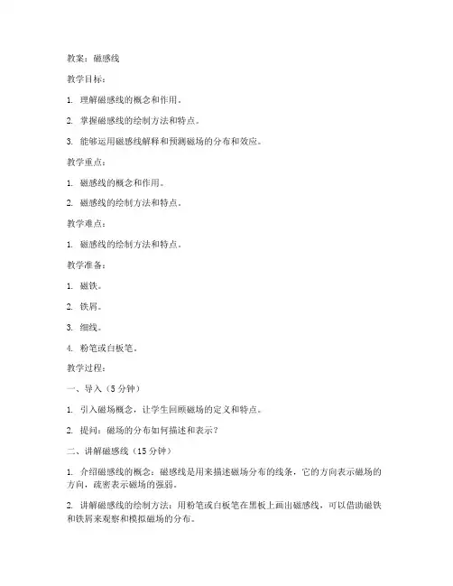 初中物理磁感线教案
