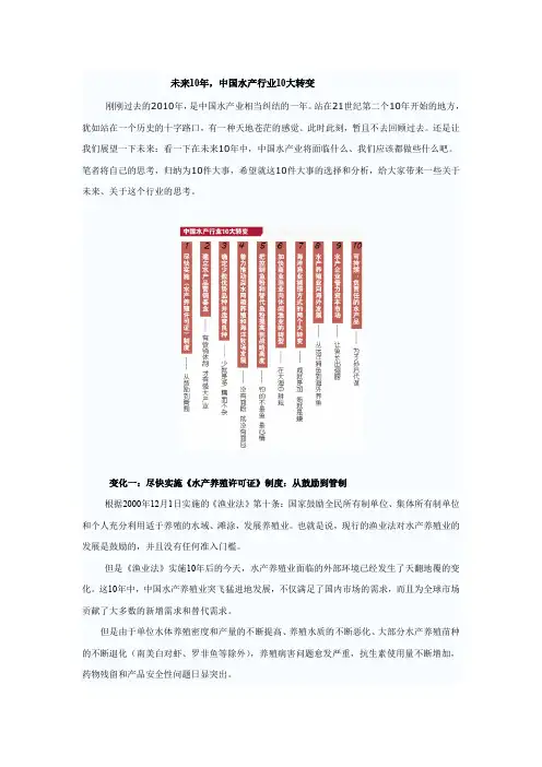 未来10年-中国水产行业10大转变