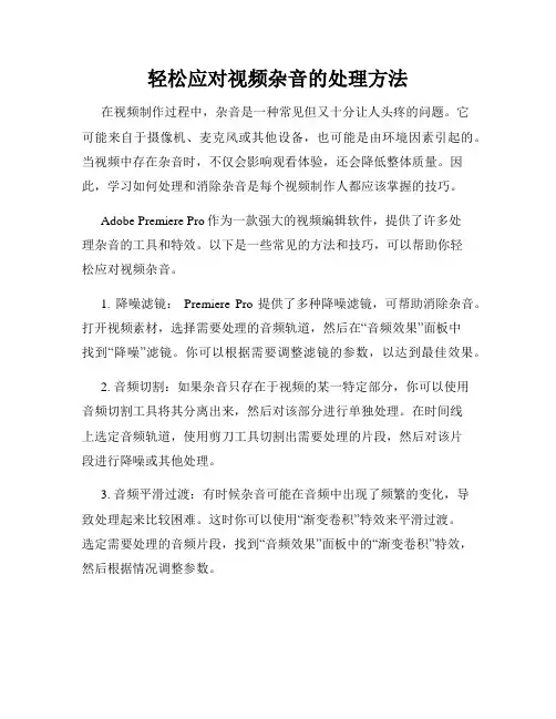 轻松应对视频杂音的处理方法