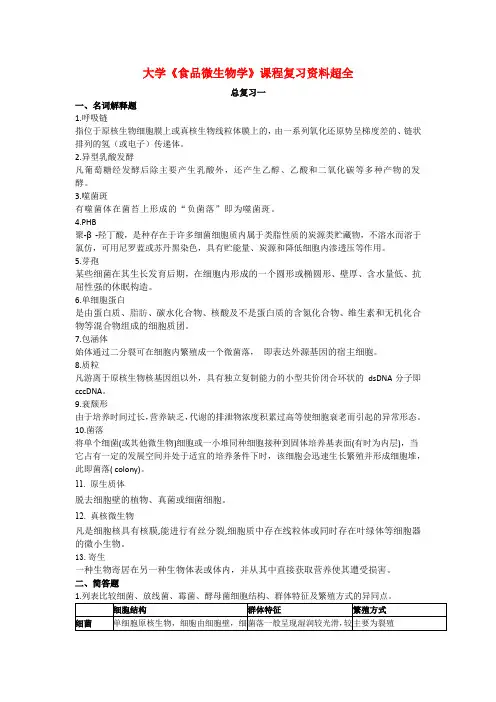 《食品微生物学》复习资料