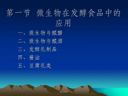 微生物在食品生产中的应用ppt课件