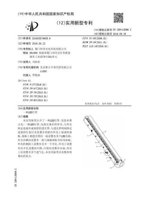 【CN209415096U】一种LED灯管【专利】