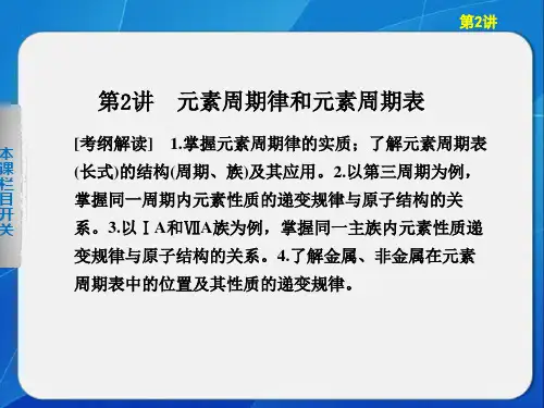2013步步高化学大一轮复习讲义第五章第2讲元素周期律和元素周期表