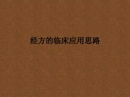 经方的临床应用思路ppt课件