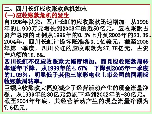 长虹公司财务报表分析