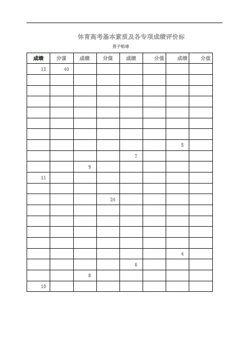 河南体育高考评分标准