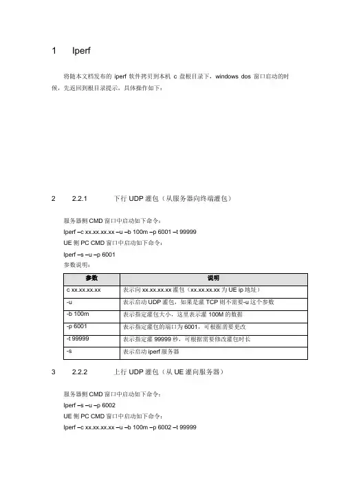 Iperf灌包操作指导