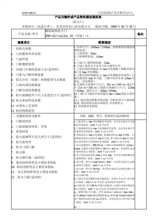 钢质隔热防火门 GFM-1024-bdl5A1.50(甲级)-1