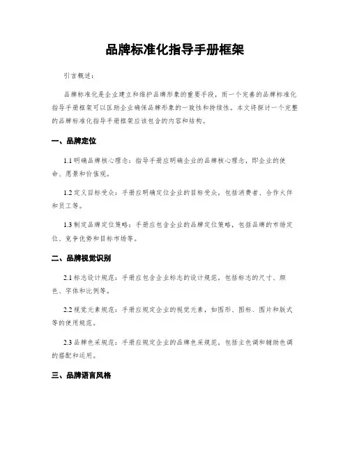 品牌标准化指导手册框架