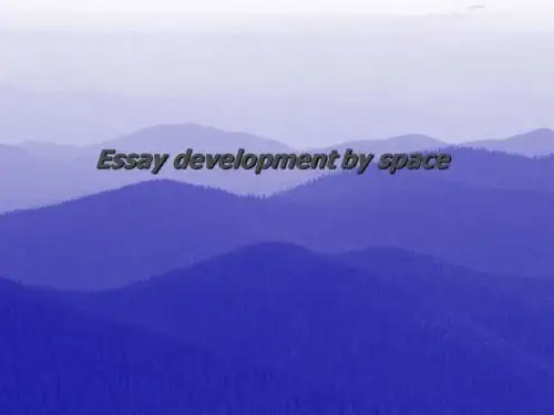 Essay development by space