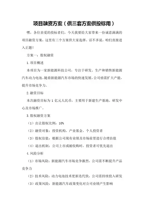 项目融资方案