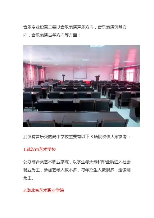音乐职业高中武汉市音乐高中学校有哪些