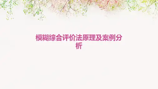 模糊综合评价法原理及案例分析