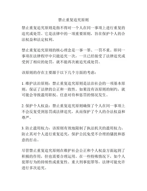 禁止重复追究原则