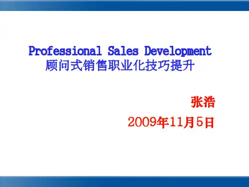 顾问式销售职业化技巧