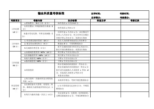 输血科考核标准