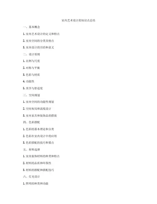 室内艺术设计的知识点总结