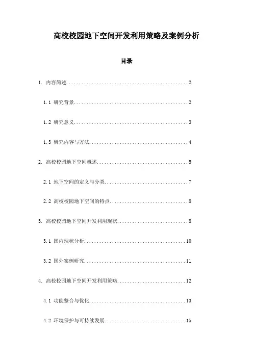 高校校园地下空间开发利用策略及案例分析