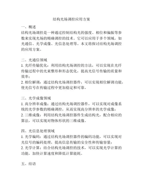 结构光场调控应用方案