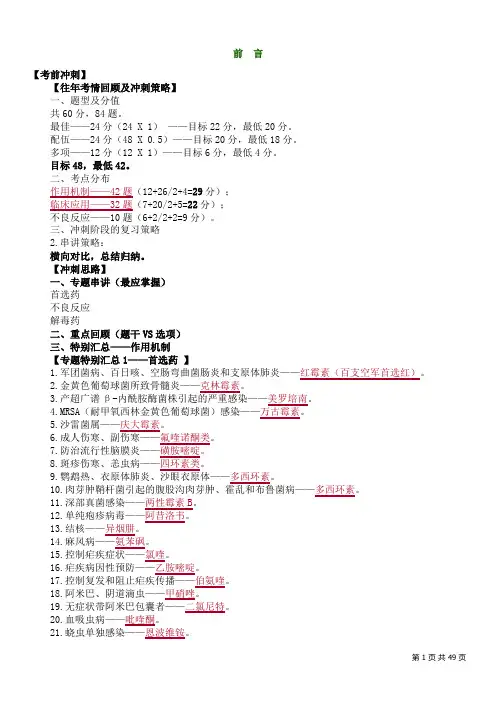 执业药师考试药理学完整复习资料适合打印