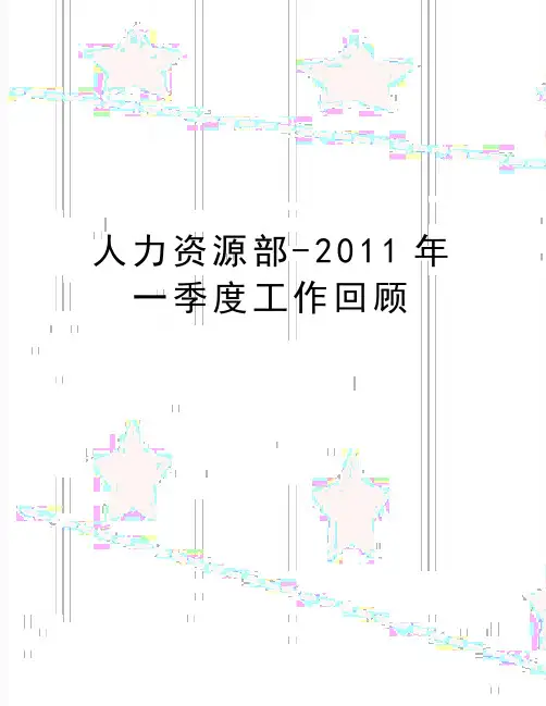 最新人力资源部-一季度工作回顾
