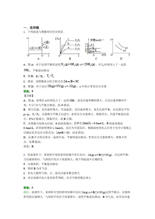 人教版高中化学选修1-第2章选择题专项测试卷(含答案解析)