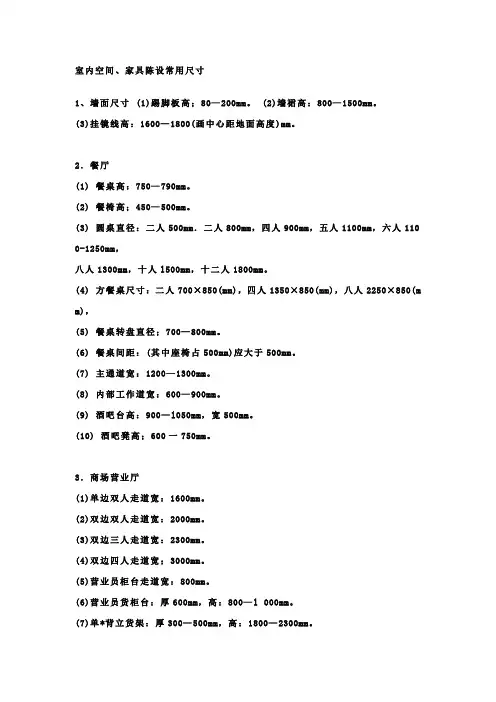 设计尺寸全集