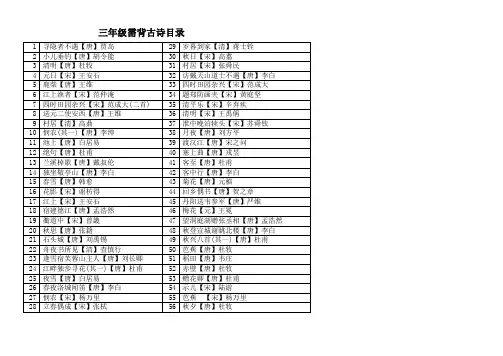 三年级古诗56首(带拼音)
