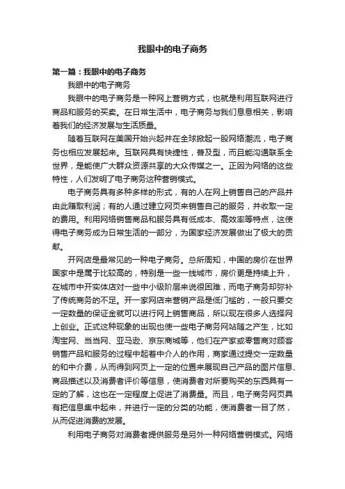 我眼中的电子商务