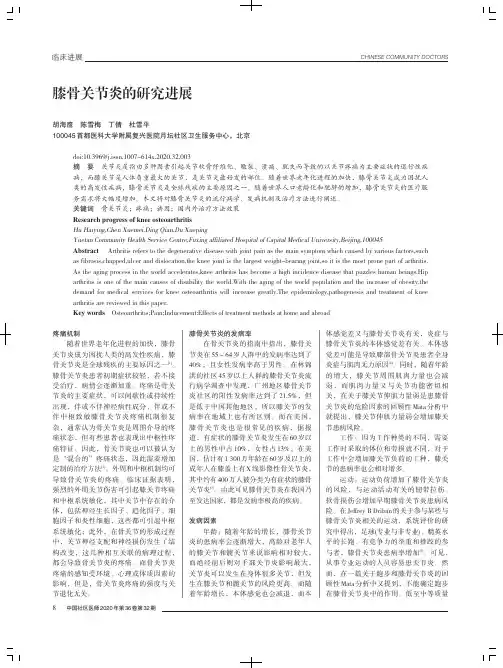 膝骨关节炎的研究进展
