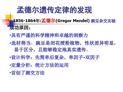 全国中学生生物学联赛遗传第二章孟德尔定律
