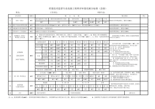 2015年赋分标准
