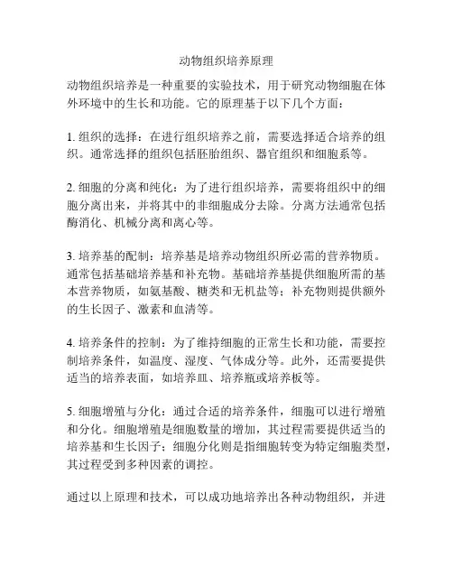 动物组织培养原理