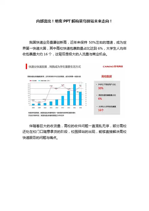 内部流出！绝密PPT解构菜鸟驿站未来走向！