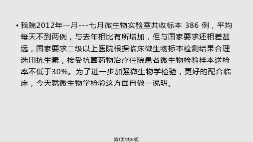 微生物检验与临床沟通PPT课件