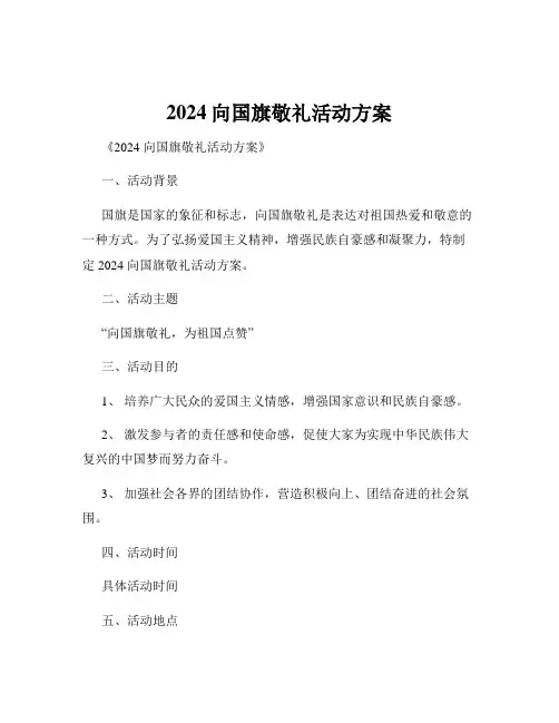 2024向国旗敬礼活动方案