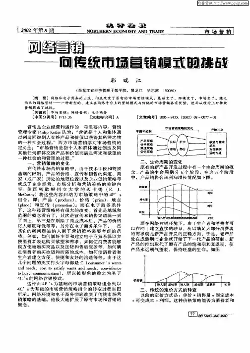 网络营销——向传统市场营销模式的挑战
