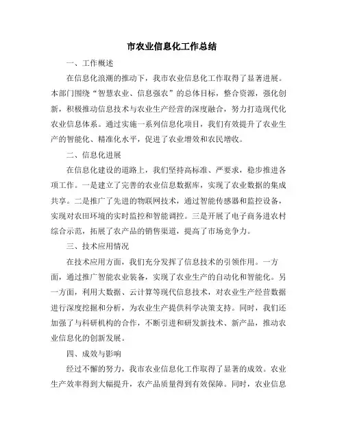 市农业信息化工作总结