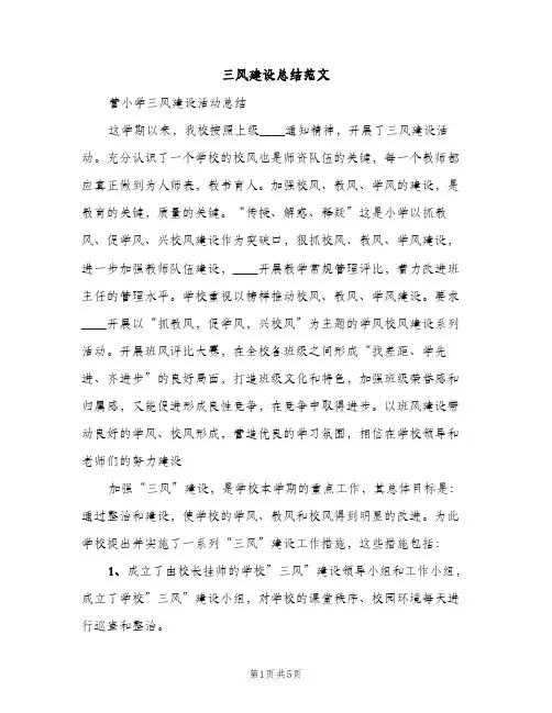 三风建设总结范文（2篇）