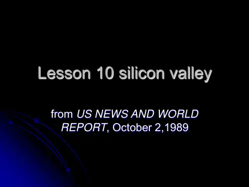 Lesson 10 silicon valley