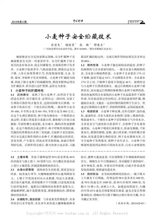 小麦种子安全贮藏技术