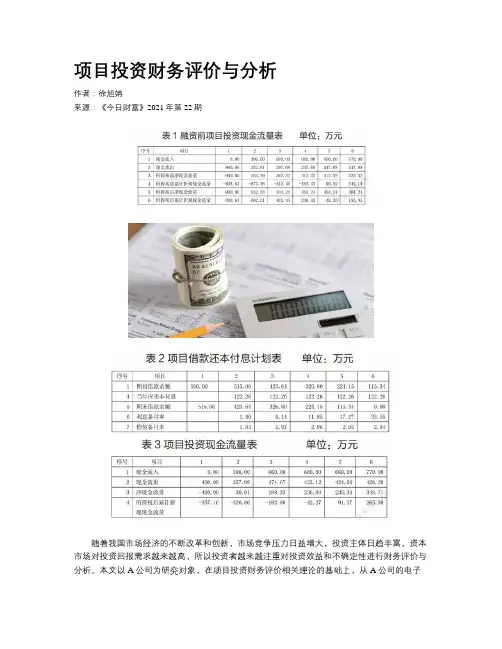 项目投资财务评价与分析