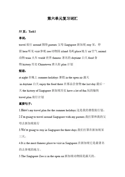 六年级下册英语素材-Unit 6  General revision 3 知识点 人教精通版
