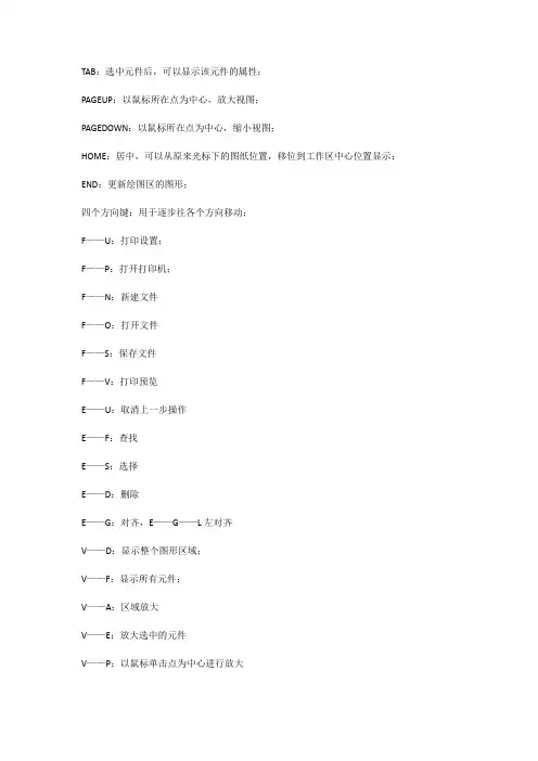 dxp快捷键