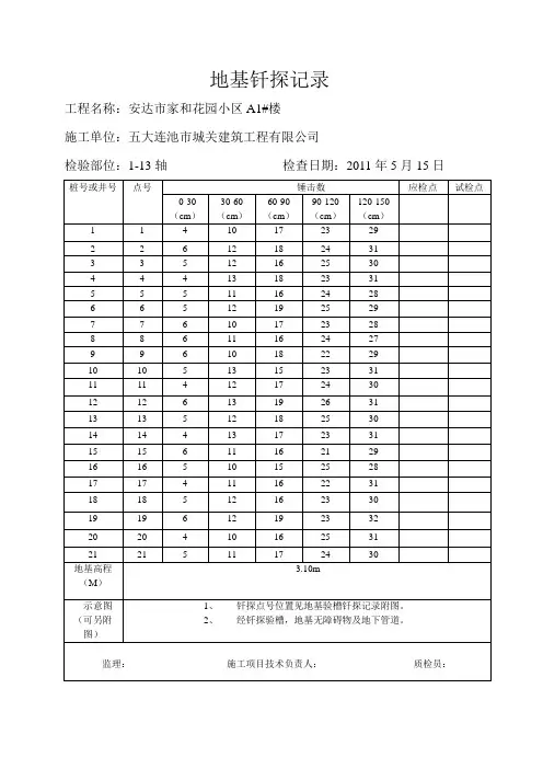 家和地基钎探记录