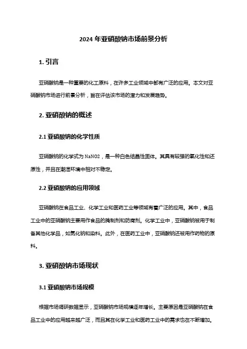 2024年亚硝酸钠市场前景分析